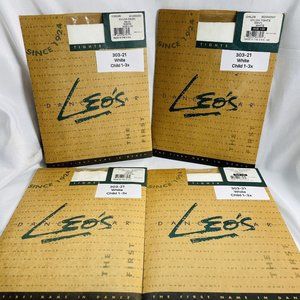 Leo’s Dancewear 303-21 White Nylon Dance Tights Size Child 1-3x 4 Pack Lot